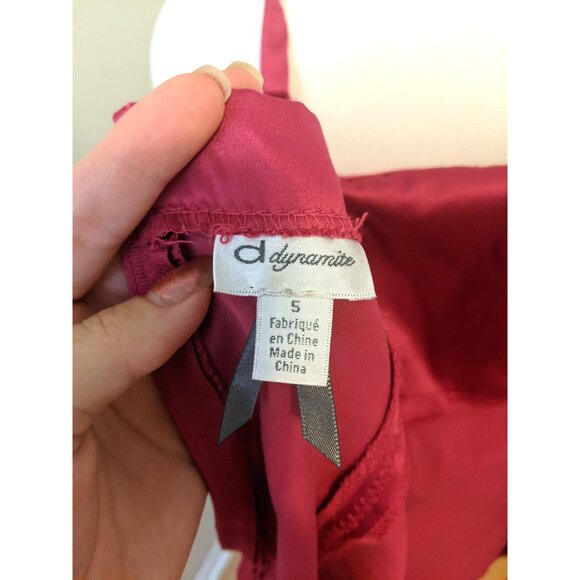 Vintage Y2K Dynamite Halter Top Magenta Corset Satin Party Strapless Pink Sz 5 - Picture 8 of 11